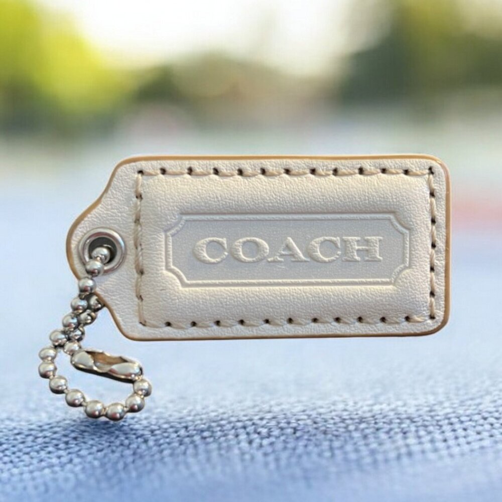 COACH Medium Antique Off White Bag Charm Key Fob